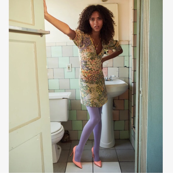 Rails Roma Gardenia Mini Dress Multi Floral Puff Sleeves V-neckline Multi XS - Picture 3 of 15